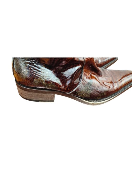 Cesare Paciotti Heroes Men\'s Croc Embossed Leather Ankle Boots Brown US 6 EU 39 main image 14